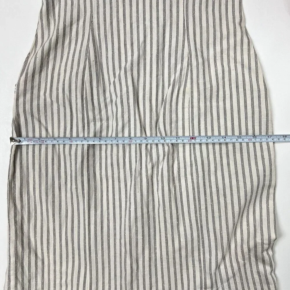 THORNTON HALL Dress VTG 70s New Zealand Button Down Sleeveless Stripe Rare Sz 10